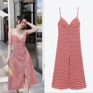 Zara Red Gingham Dress